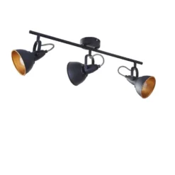 Julin 3 Plafondlamp Black/Gold - Lindby - Koop Online