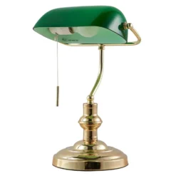 Milenka Tafellamp Polished Brass/Green - Lindby - Koop Online