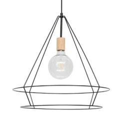 Open Hanglamp Black/Wood - Envostar - Koop Online