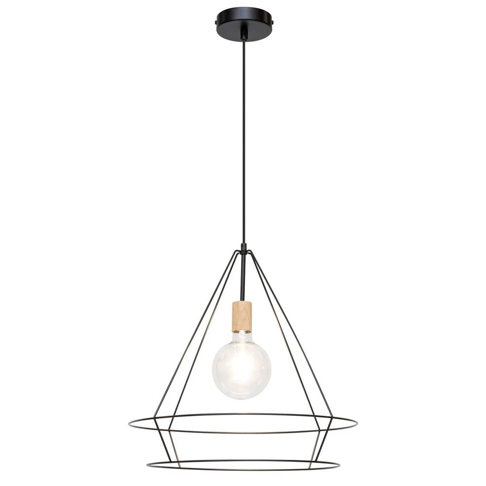 Open Hanglamp Black/Wood - Envostar - Koop Online - Afbeelding 3