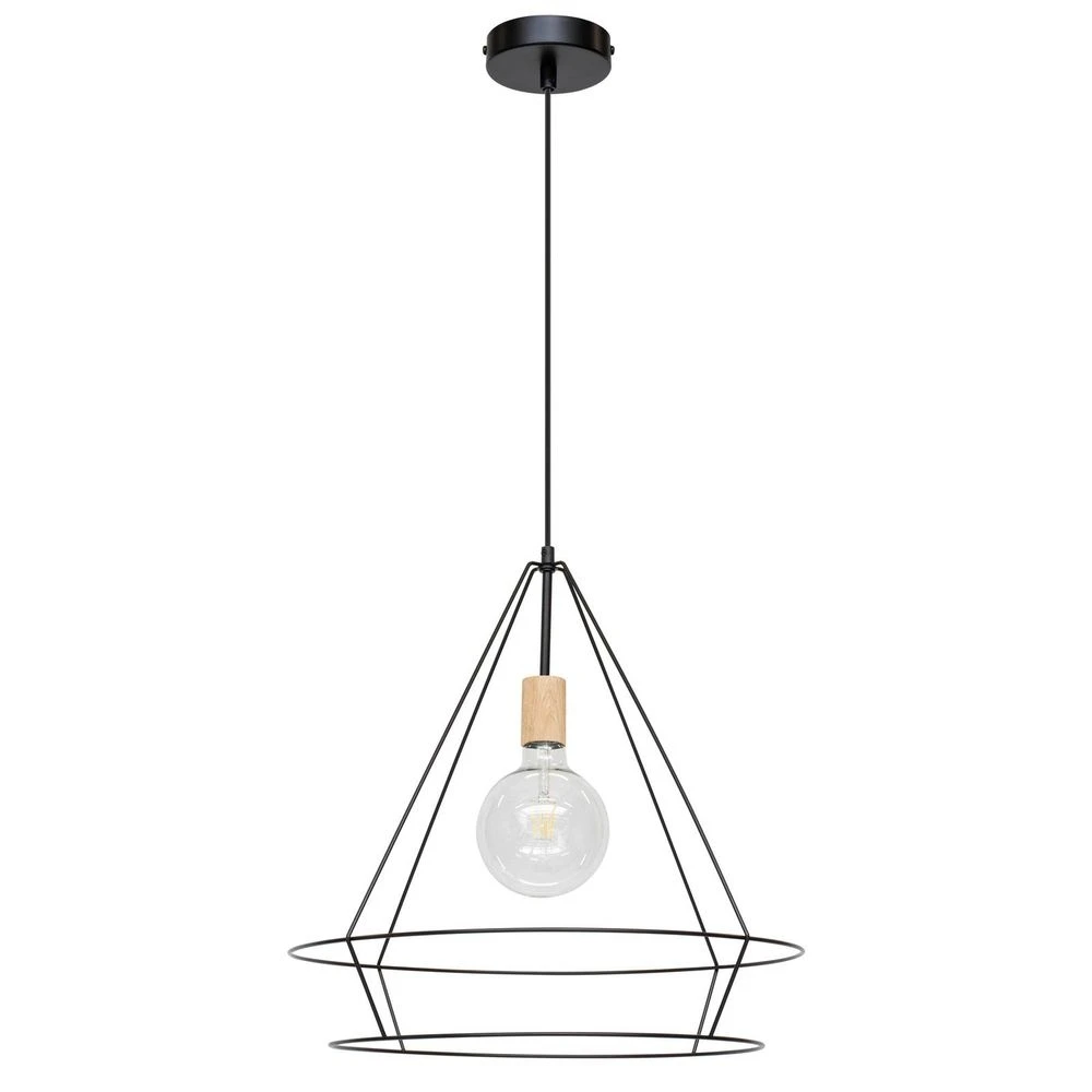 Open Hanglamp Black/Wood - Envostar - Koop Online - Afbeelding 4