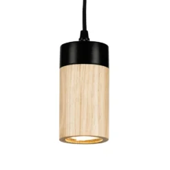 Plain Hanglamp Black/Wood - Envostar - Koop Online