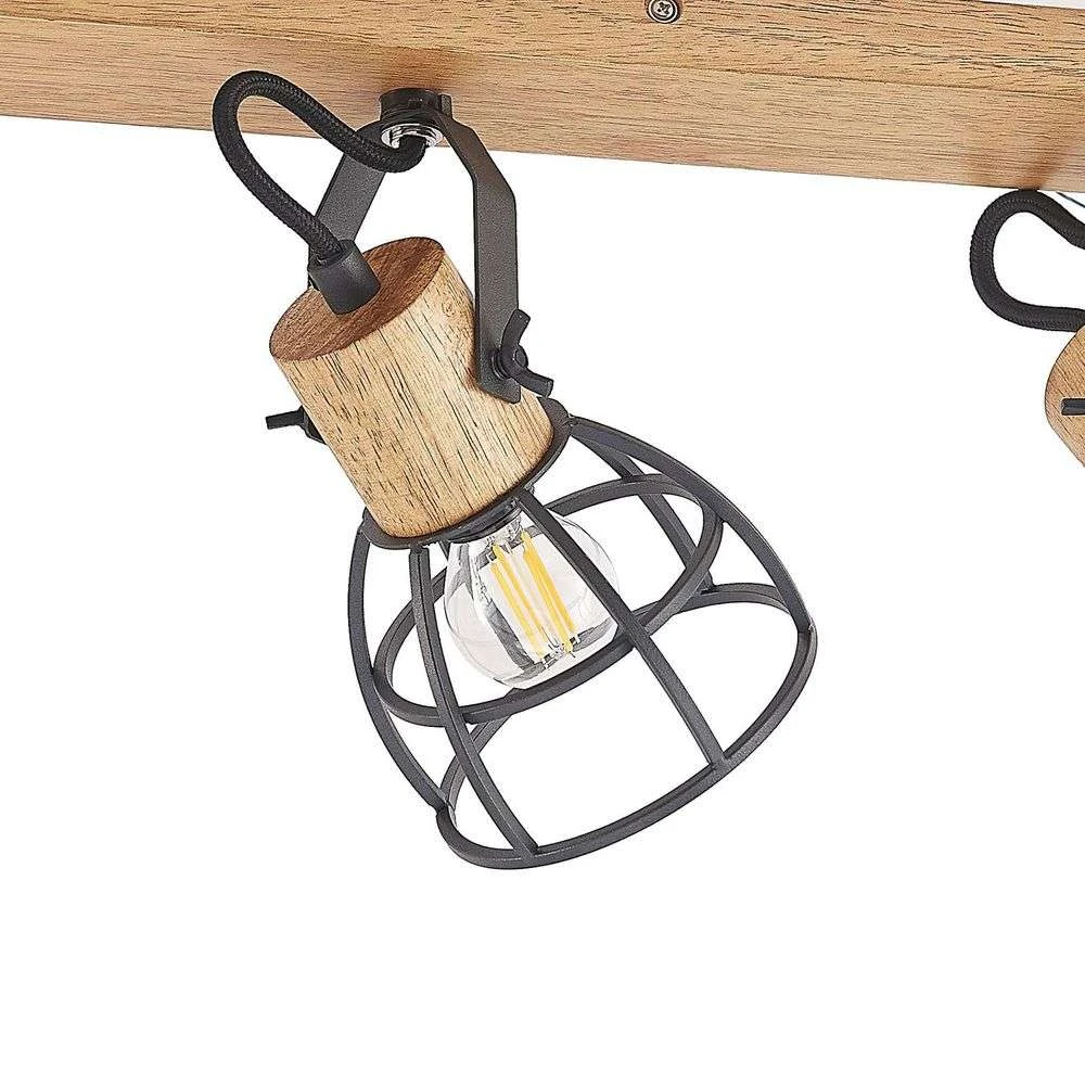 Flintos 3 Plafondlamp Wood/Black - Lindby - Koop Online - Afbeelding 5