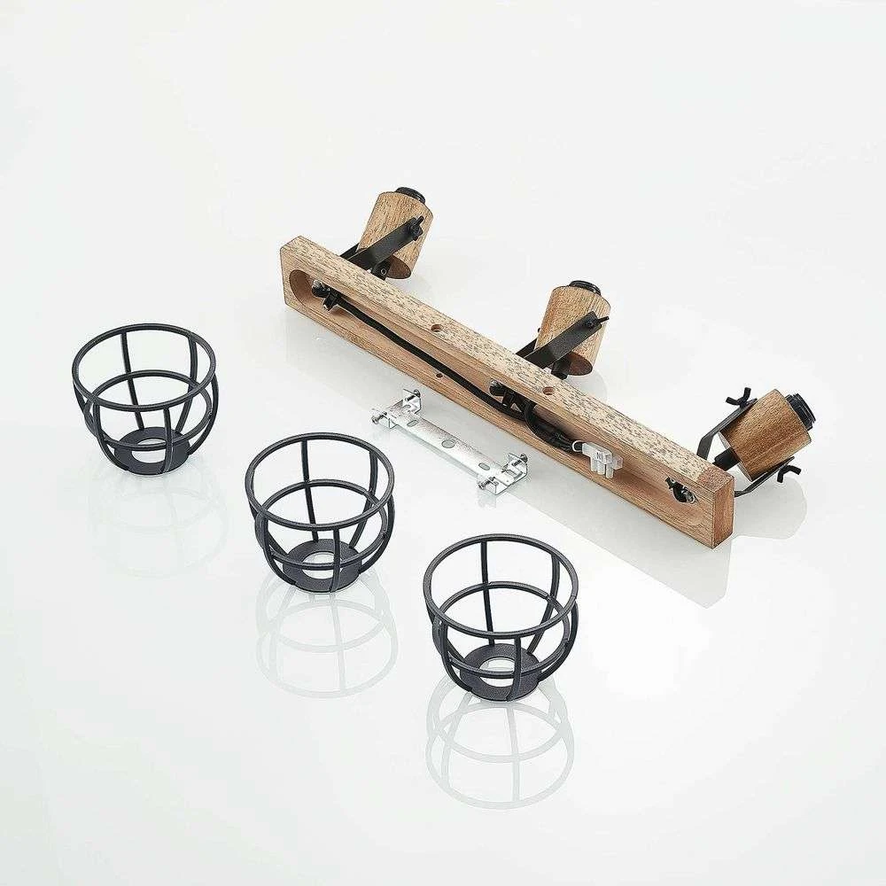 Flintos 3 Plafondlamp Wood/Black - Lindby - Koop Online - Afbeelding 6