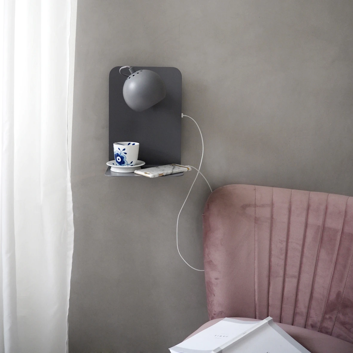 Ball Wandlamp Met Usb Licht Gray - Frandsen - Koop Online - Afbeelding 4