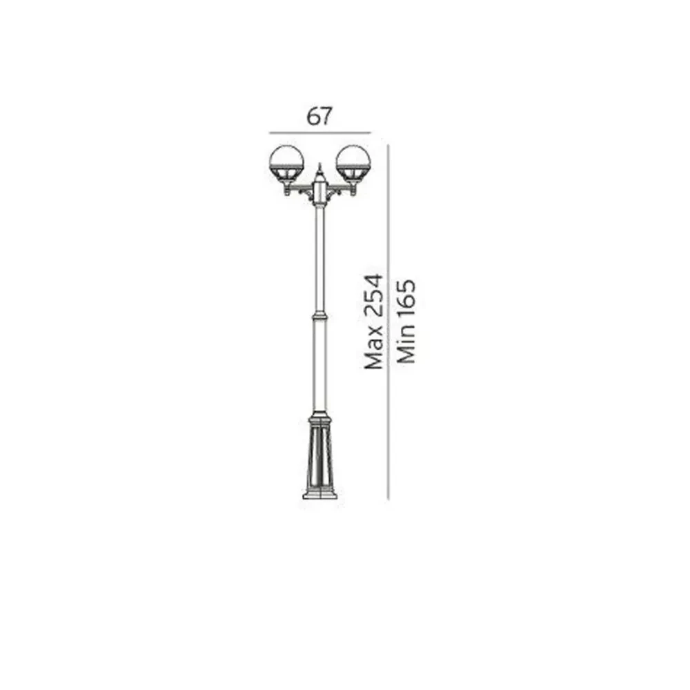 Bologna 2 Buiten Park Lamp Helder/Zwart - Norlys - Koop Online - Afbeelding 2