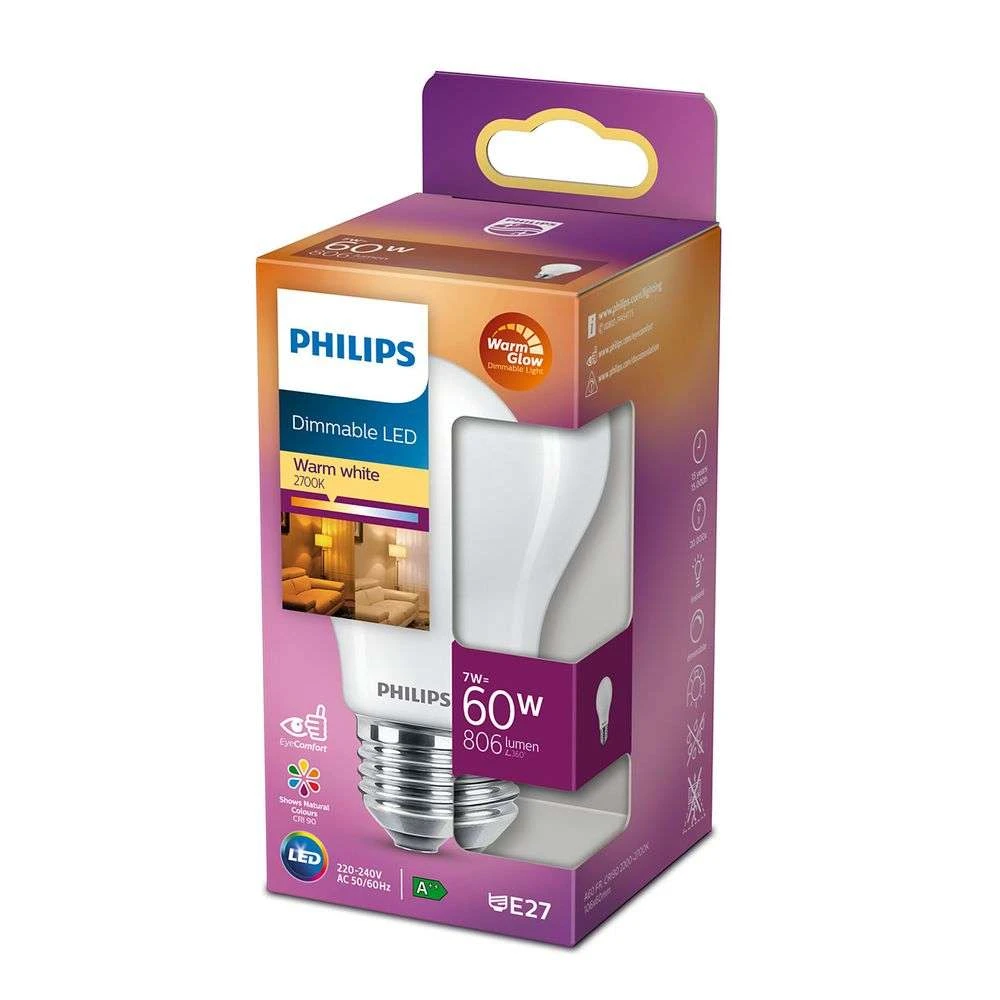 Lichtbron LED 7W Plastic Warmglow (806Lm) Dimbaar E27 - Philips - Koop Online - Afbeelding 3