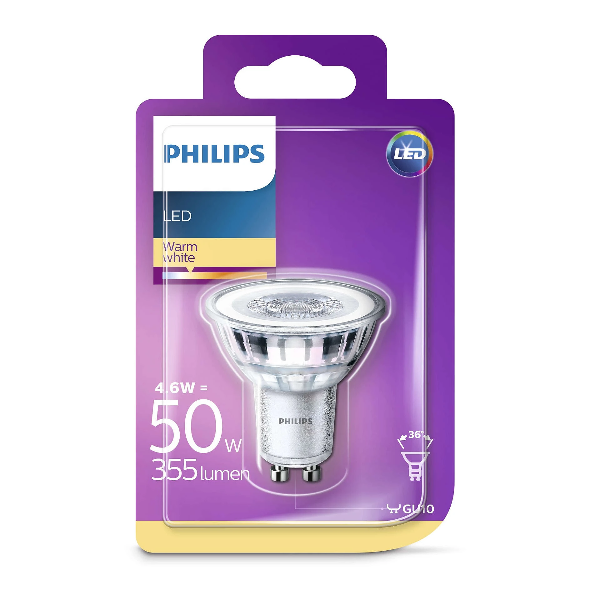 Lichtbron LED 4,6W (50W/355Lm) GU10 - Philips - Koop Online - Afbeelding 2